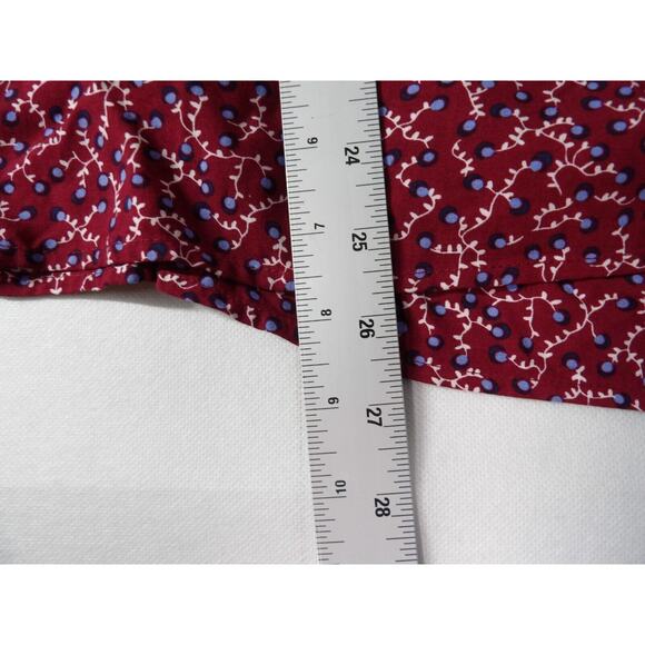 Talbots Plus X 0X Wrap Top Floral Burgundy Cottage Core Prairie Blouse New - Picture 12 of 16